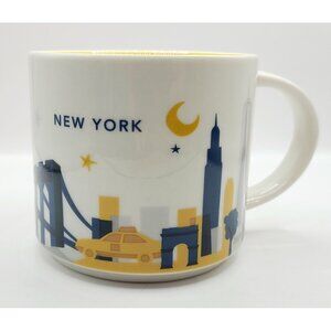 Starbucks New York "You Are Here" Collection Ceramic Mug 14oz Yellow Interior